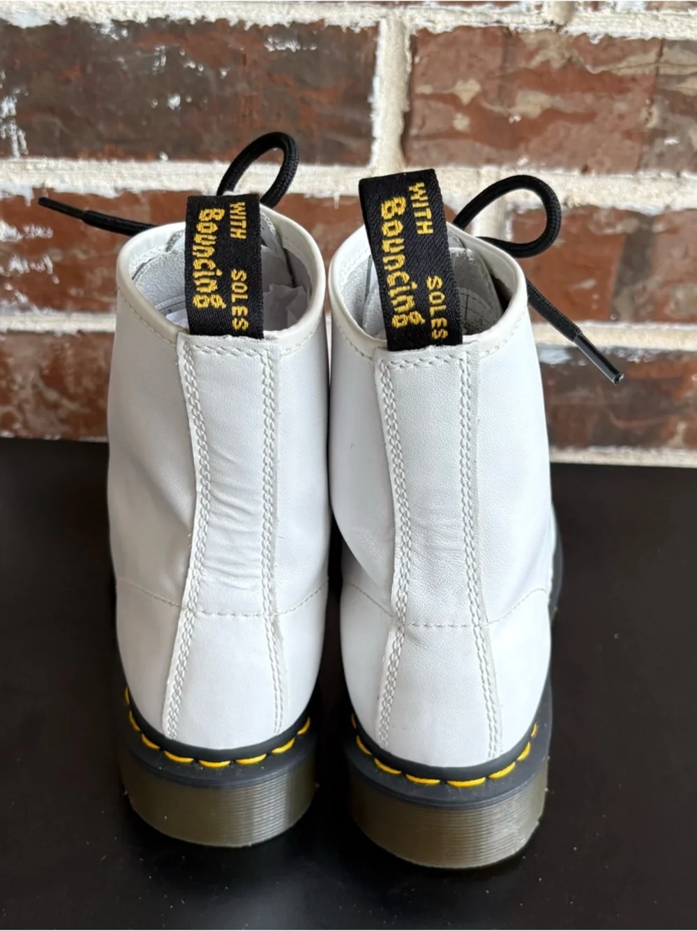 Dr. Martens Softy T 1460‎ Combat White Leather Boots Size 5